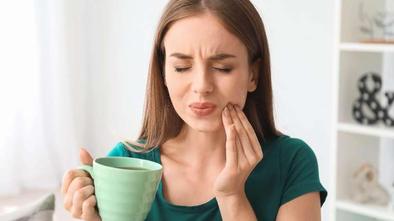 Women with sensitive teeth